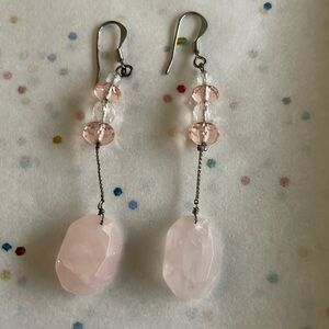 Pink quartz earrings